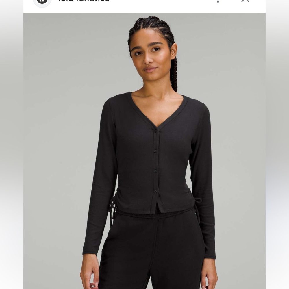 Lululemon  side-cinch ribbed cardigan